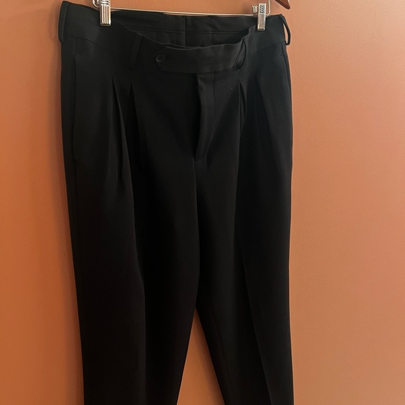 Nordstrom Open Edit Men’s Trousers. Black Double Pleated. Size: 34 x 32. - Picture 2 of 7